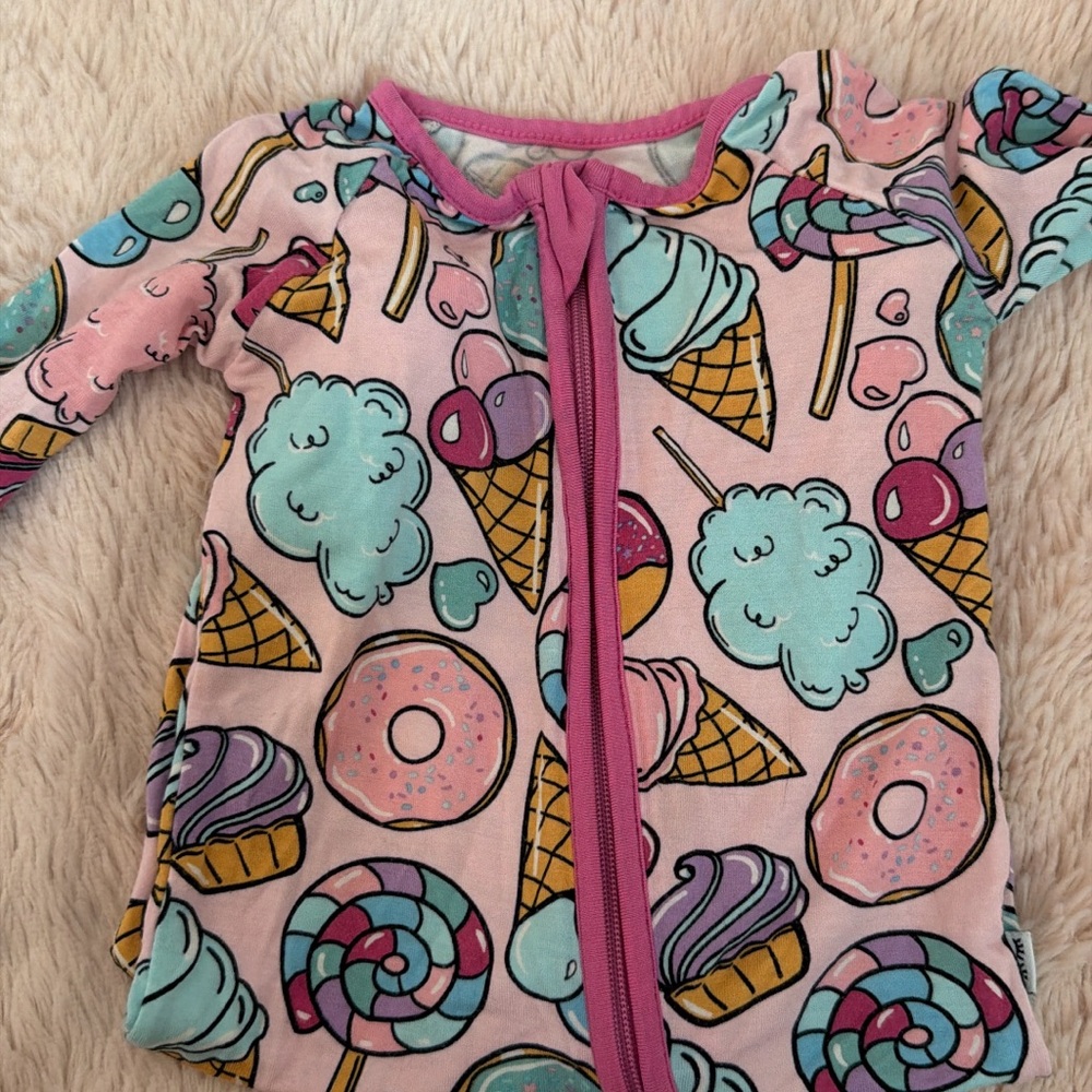 Little Sleepies Pink Ice Cream & Donut Print Pajamas